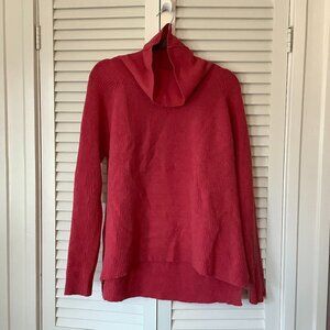 Sundance sweater large turtleneck ribbed pink lambswool cowlneck